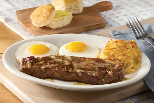 Breakfast Menu 2 New York Strip Steak n’ Eggs